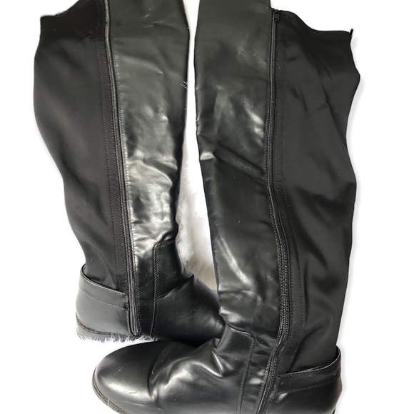 Women’s Boots Size 10 Black Side Zip Knee High Riding Boot - Picture 4 of 8
